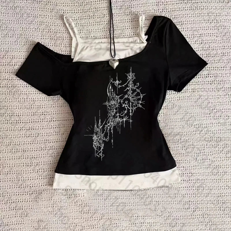 Alternative Short Sleeve Fake Two T-Shirt