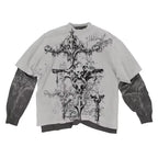 multiple t-shirt with fake undershirts and patterns