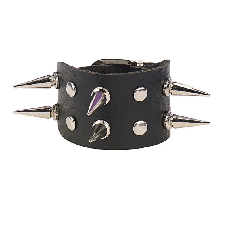 studded and spikey leather bracelets