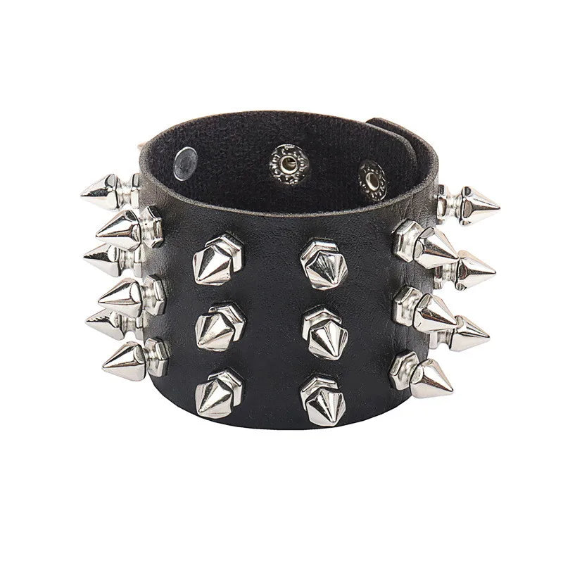 studded and spikey leather bracelets