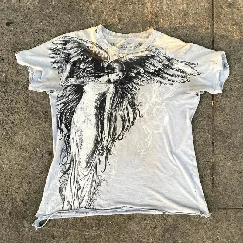 multiple t-shirt with fake undershirts and patterns