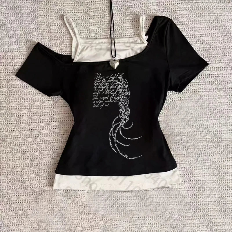 Alternative Short Sleeve Fake Two T-Shirt