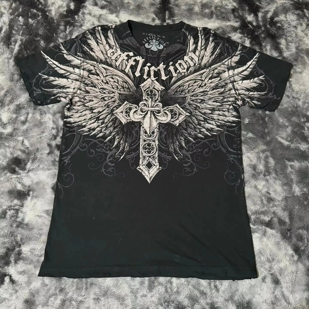 multiple t-shirt with fake undershirts and patterns