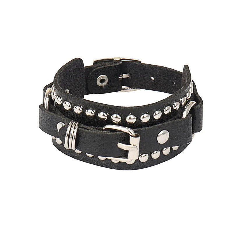 studded and spikey leather bracelets