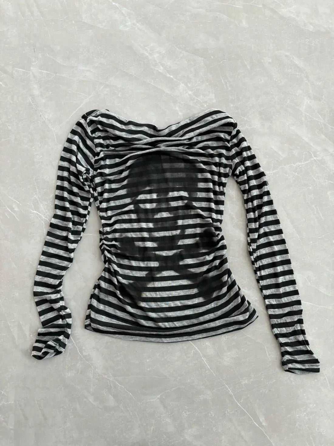striped skull alternative t-shirt