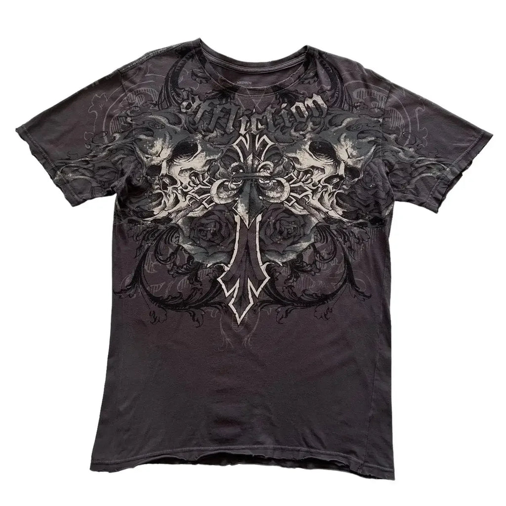 multiple t-shirt with fake undershirts and patterns