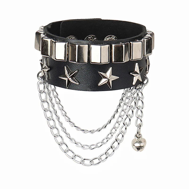 studded and spikey leather bracelets