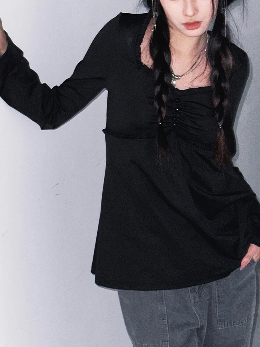 Cute Ruffle Trim T-shirt