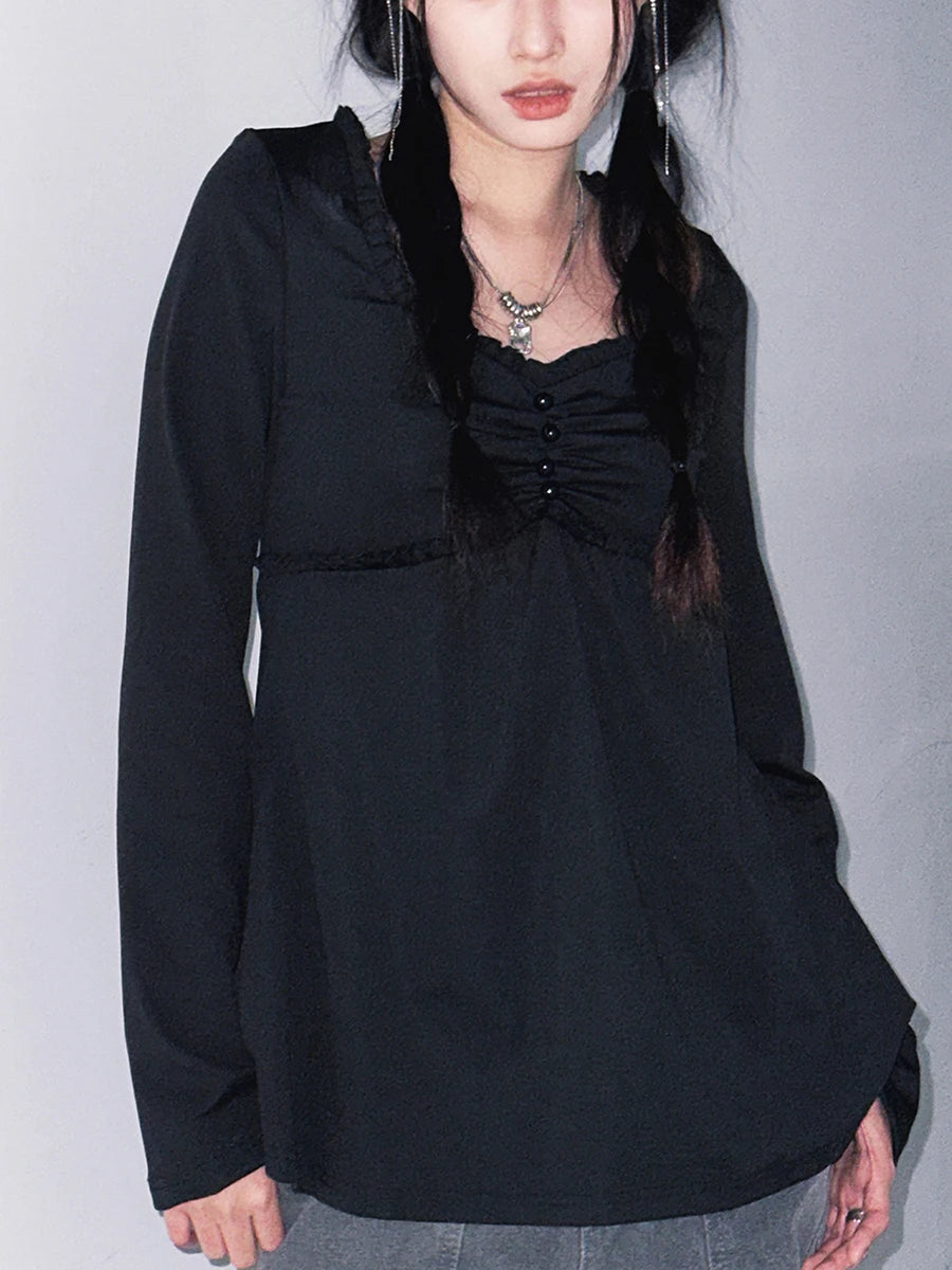 Cute Ruffle Trim T-shirt