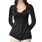 Cute Ruffle Trim T-shirt