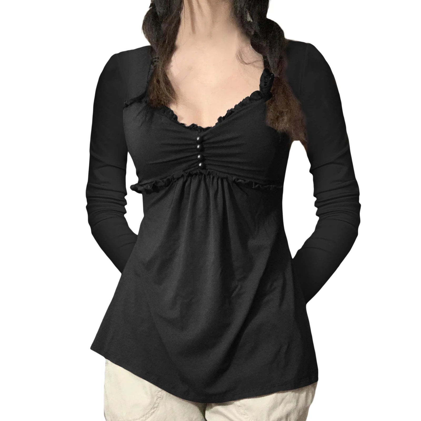Cute Ruffle Trim T-shirt