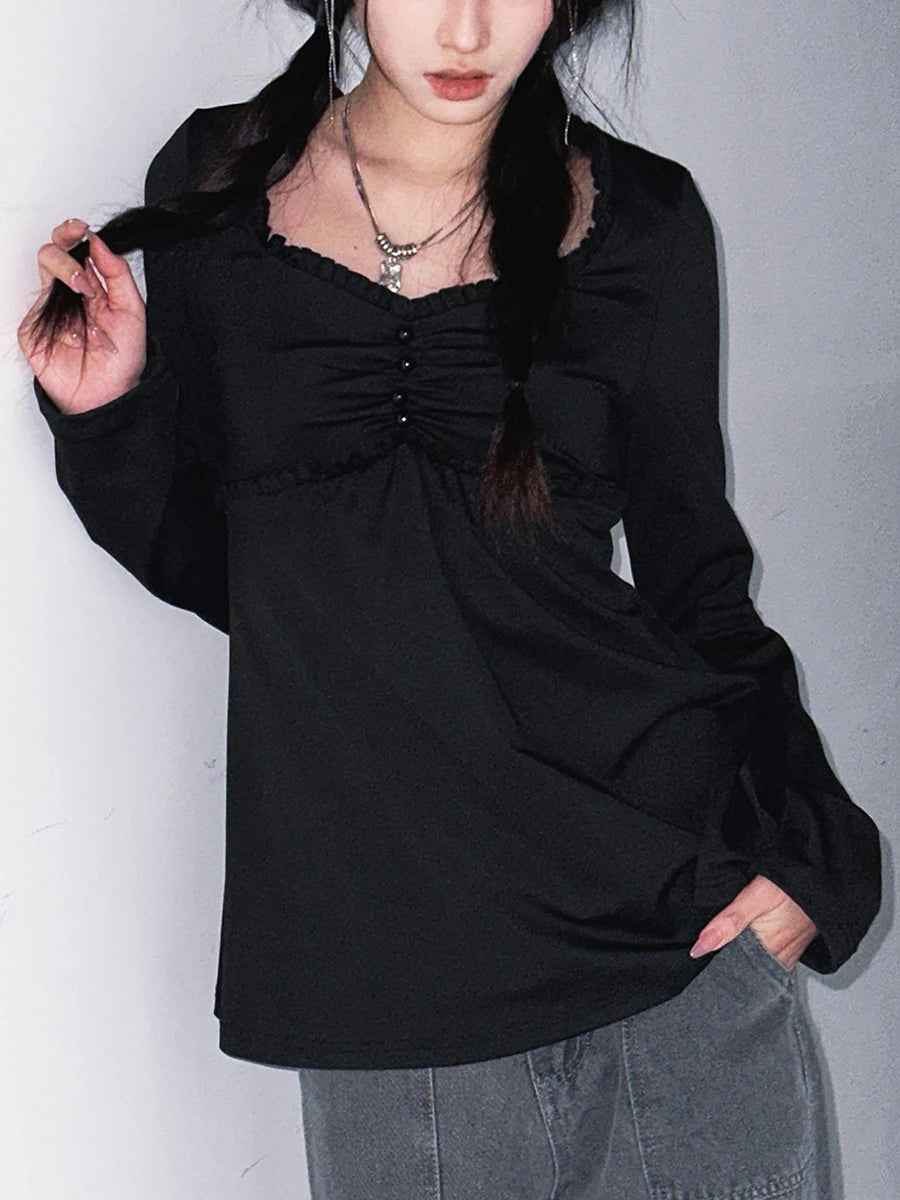 Cute Ruffle Trim T-shirt