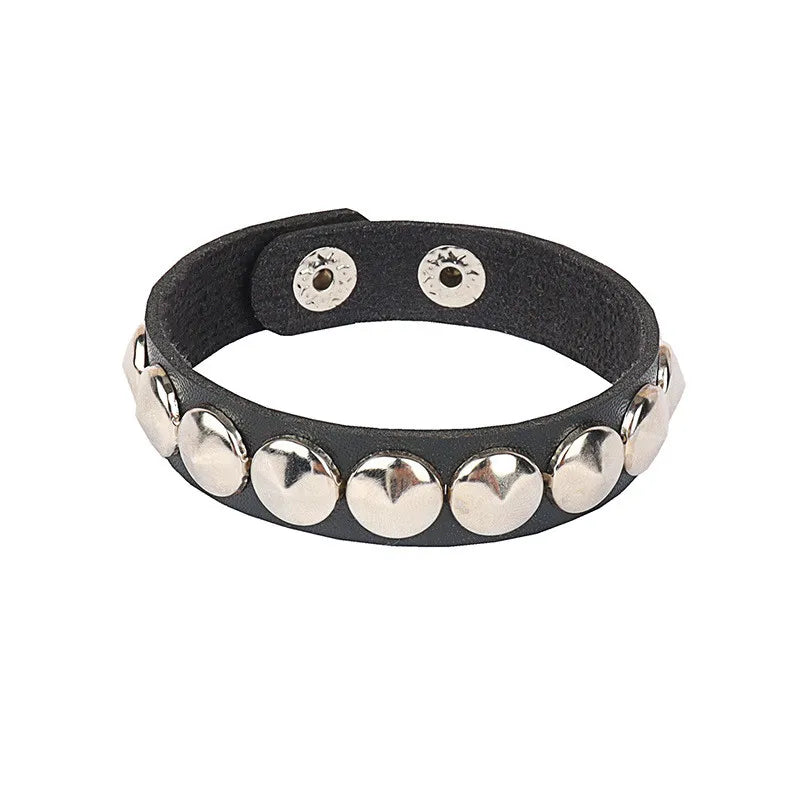 studded and spikey leather bracelets