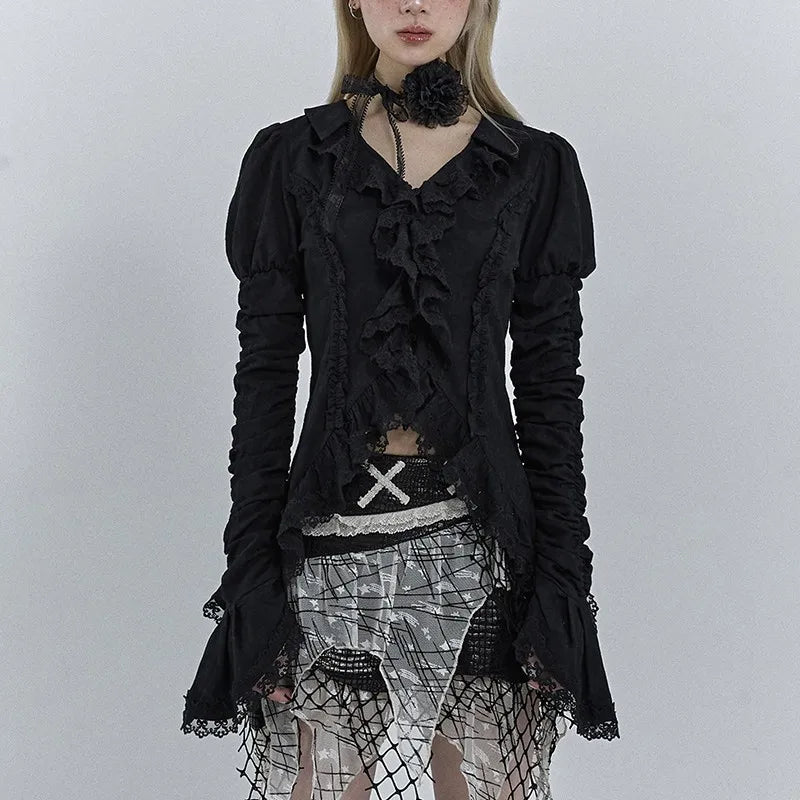 Gothic ruffle elegant medieval T-shirt