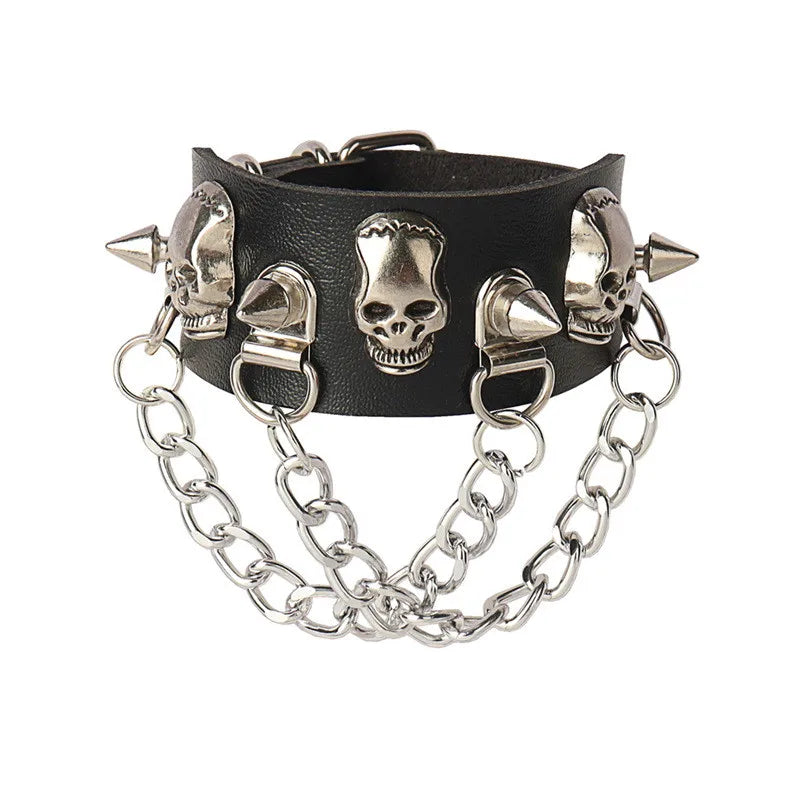 studded and spikey leather bracelets