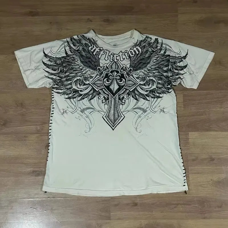 multiple t-shirt with fake undershirts and patterns