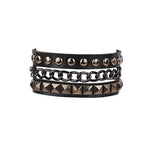 studded and spikey leather bracelets