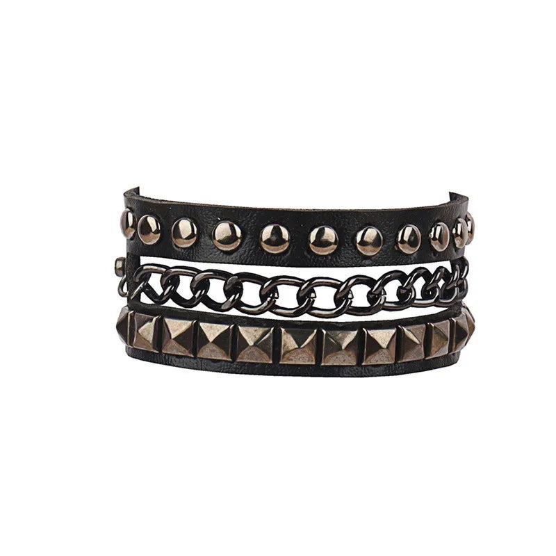studded and spikey leather bracelets