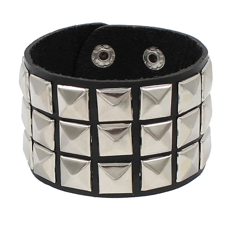 studded and spikey leather bracelets