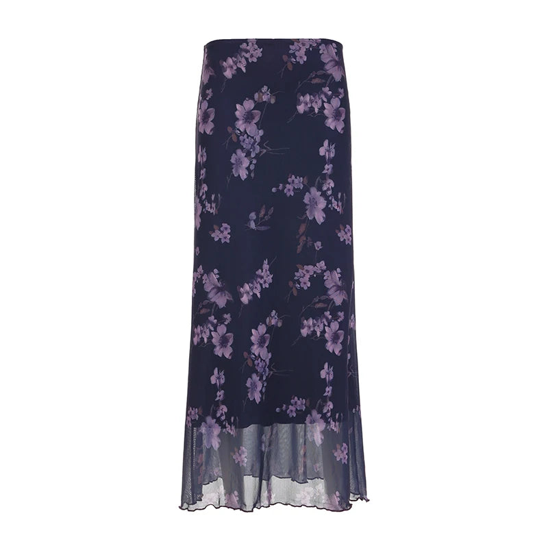 Purple floral skirt