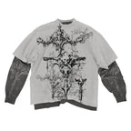 multiple t-shirt with fake undershirts and patterns