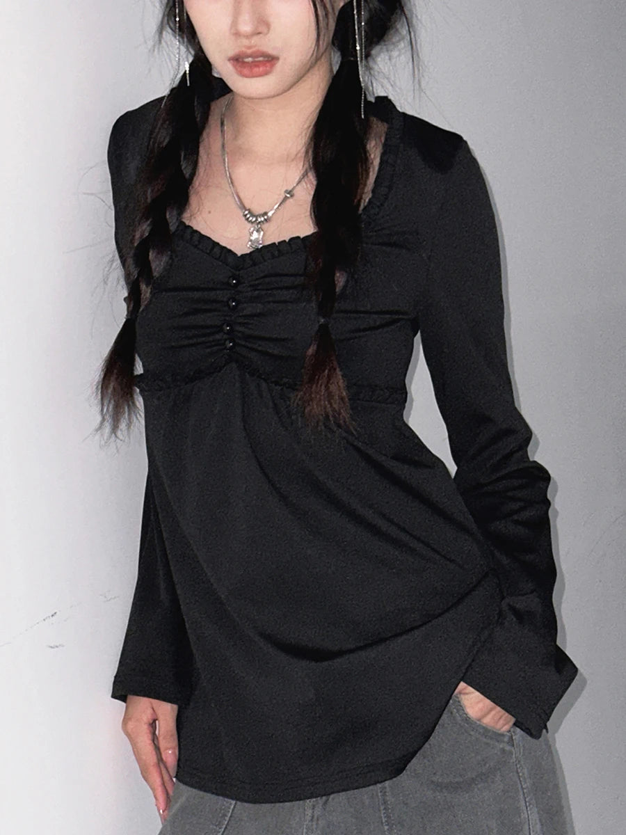 Cute Ruffle Trim T-shirt