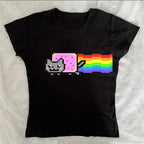 nyan cat scene core T-shirt