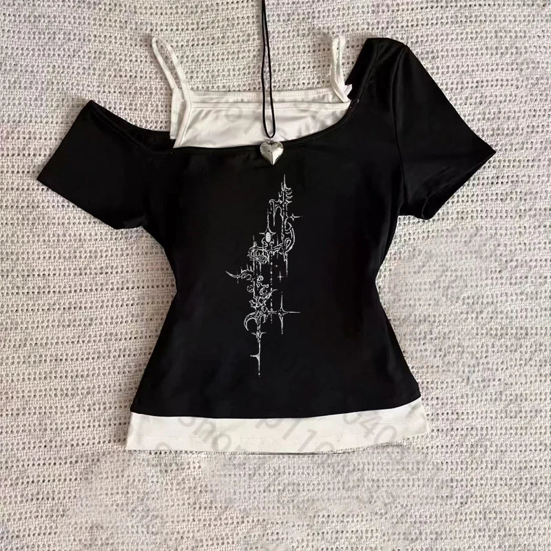 Alternative Short Sleeve Fake Two T-Shirt