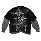 multiple t-shirt with fake undershirts and patterns