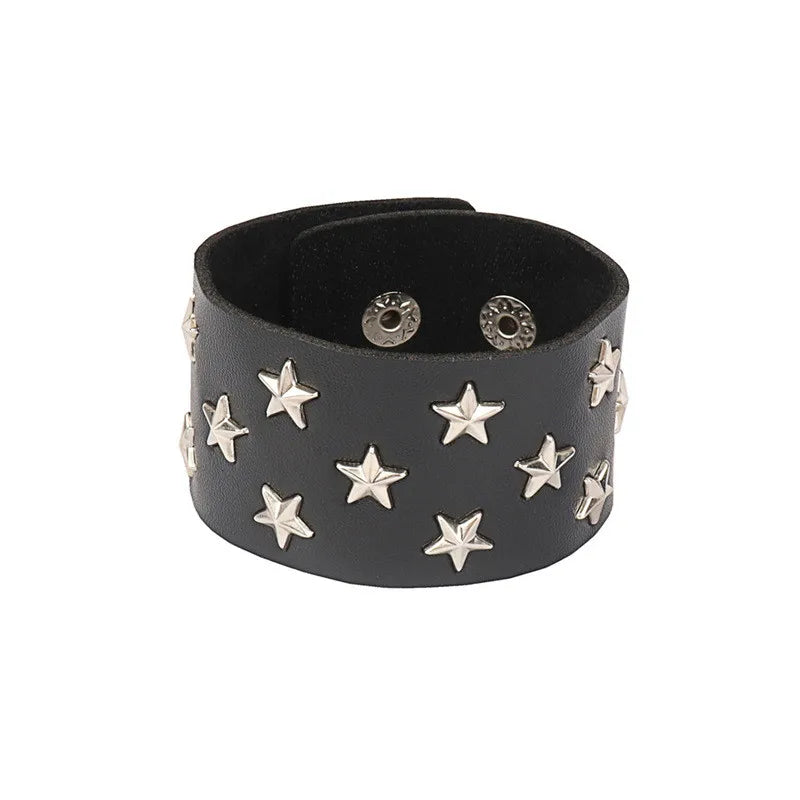 studded and spikey leather bracelets