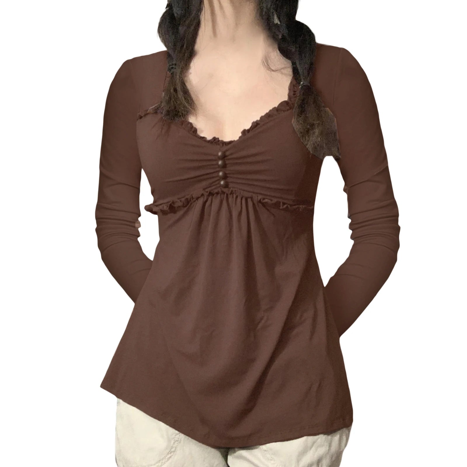 Cute Ruffle Trim T-shirt