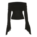 Off shoulder aesthetic plain top