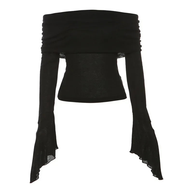 Off shoulder aesthetic plain top