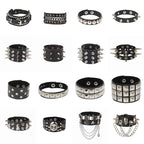 studded and spikey leather bracelets