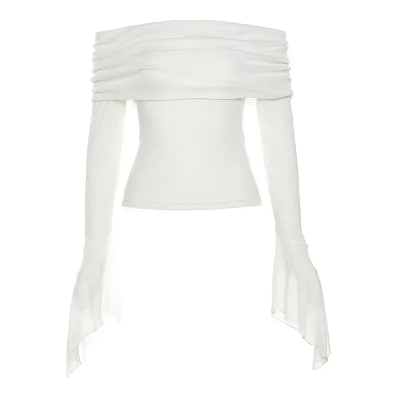 Off shoulder aesthetic plain top