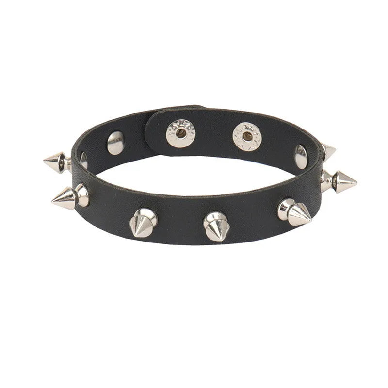 studded and spikey leather bracelets