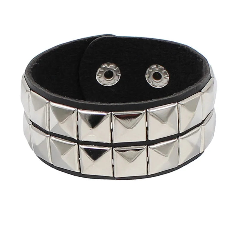 studded and spikey leather bracelets
