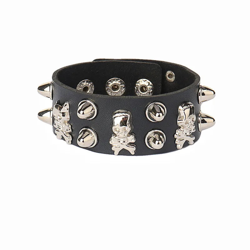 studded and spikey leather bracelets