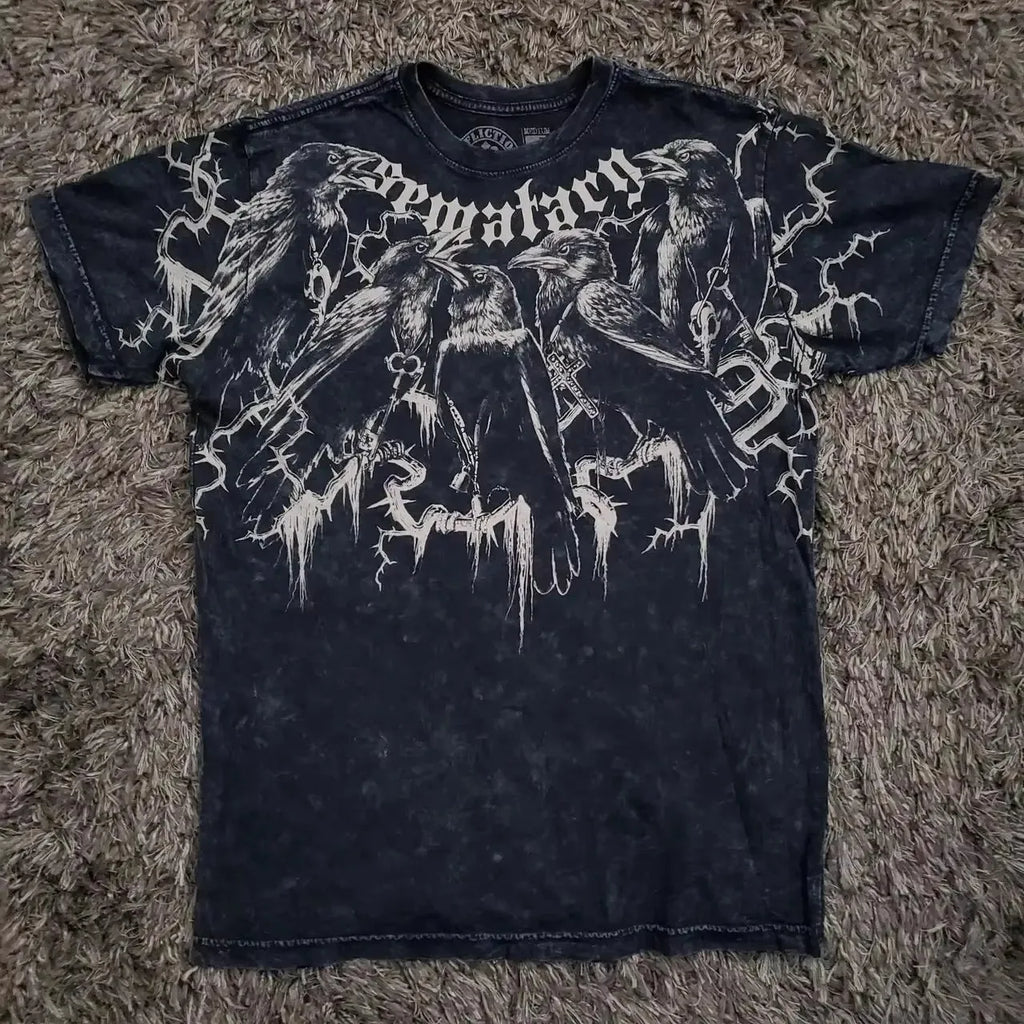 multiple t-shirt with fake undershirts and patterns