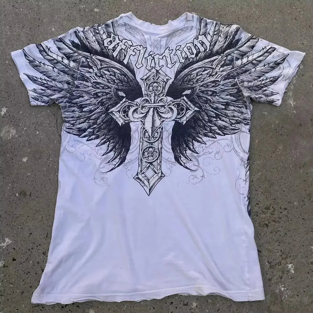 multiple t-shirt with fake undershirts and patterns